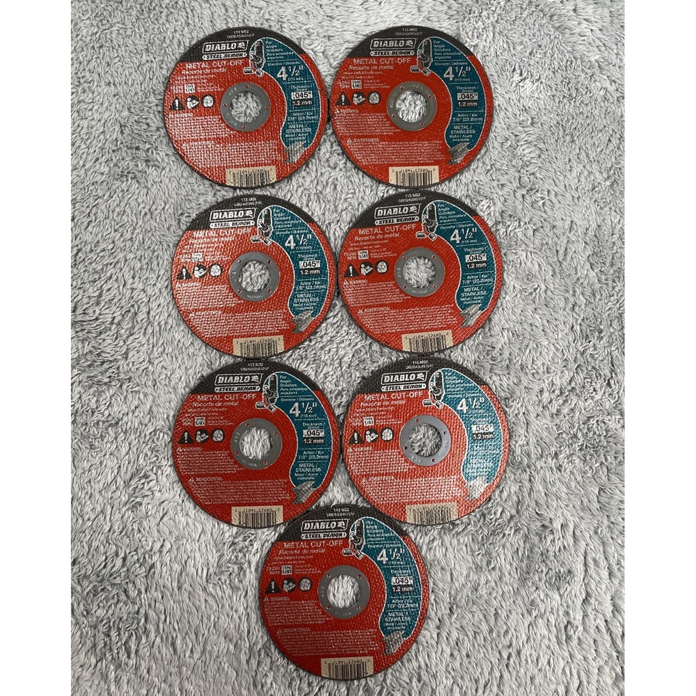 (7)-Diablo Steel Demon Type 1 4-1/2 In x 7/8 In Metal Cutting Diamond Cut-Off